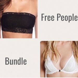 Free People Intimates Black and Beige Bras Bundle Size Small